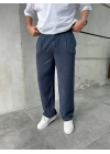 Baggy Modal Kumaş Lacivert Pantolon