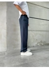 Baggy Modal Kumaş Lacivert Pantolon