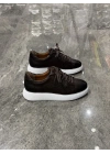 Canyon Kahve Beyaz Detaylı Deri Sneaker