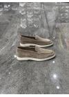 Casual Loafer Süet Bej Deri Ayakkabı