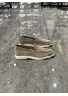 Casual Loafer Süet Bej Deri Ayakkabı