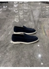 Casual Loafer Süet Lacivert Deri Ayakkabı