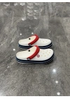 Crocs Classıc Beyaz Kırmızı Lacivert Detaylı Terlik