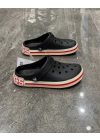 Crocs Siyah Kırmızı Detaylı Terlik