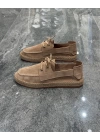 Erkek Espadril Bej Bağcık Detaylı Loafer Ayakkabı