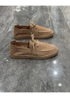 Erkek Espadril Bej Bağcık Detaylı Loafer Ayakkabı