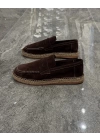 Erkek Espadril Loafer Kahve Ayakkabı