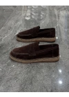 Erkek Espadril Loafer Kahve Ayakkabı