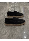 Erkek Espadril Loafer Siyah Ayakkabı