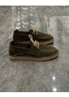 Erkek Espadril Yeşil Bağcık Detaylı Loafer Ayakkabı