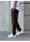 Kahve Pamuklu Keten Pantalon