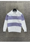 Lacoste Polo yaka Beyaz Mor sweatshirt