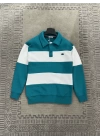 Lacoste Polo yaka Yeşil beyaz sweatshirt