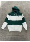 Lacoste Yeşil Beyaz üç iplik kapüşonlu sweatshirt