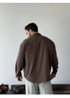 Marco Çizgili Modal Kahve Gömlek