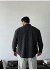 Marco Çizgili Modal Siyah Gömlek
