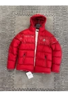 Moncler Kırmızı Kapüşonlu Şişme Mont