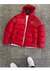 Moncler Kırmızı Kapüşonlu Şişme Mont