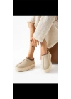 UG İçi Kürklü Kalın Tabanlı Kısa Bej Kadın Bot