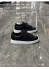 Vento Siyah Beyaz Detaylı Deri Sneaker