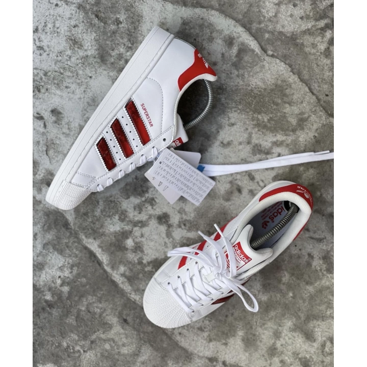 Adidas Süperstar Kırmızı-Simli-Sulu