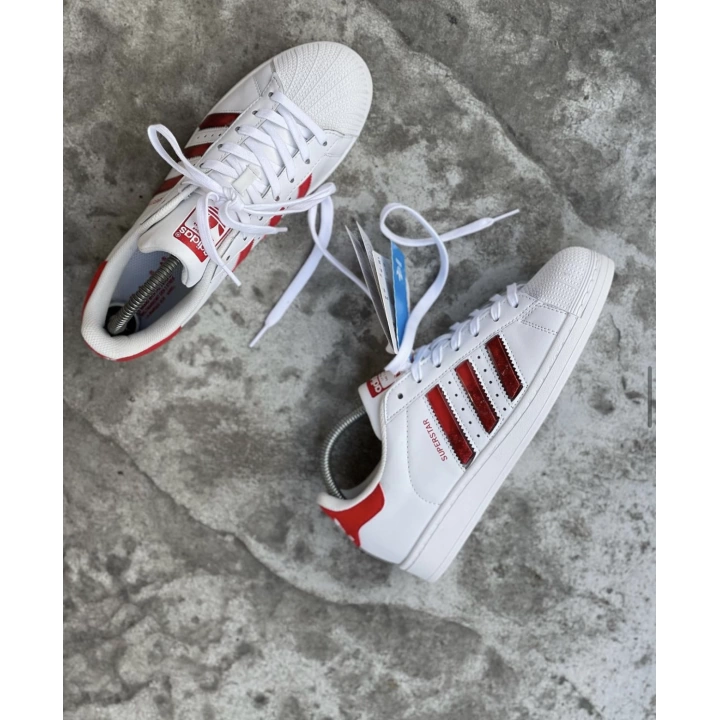 Adidas Süperstar Kırmızı-Simli-Sulu