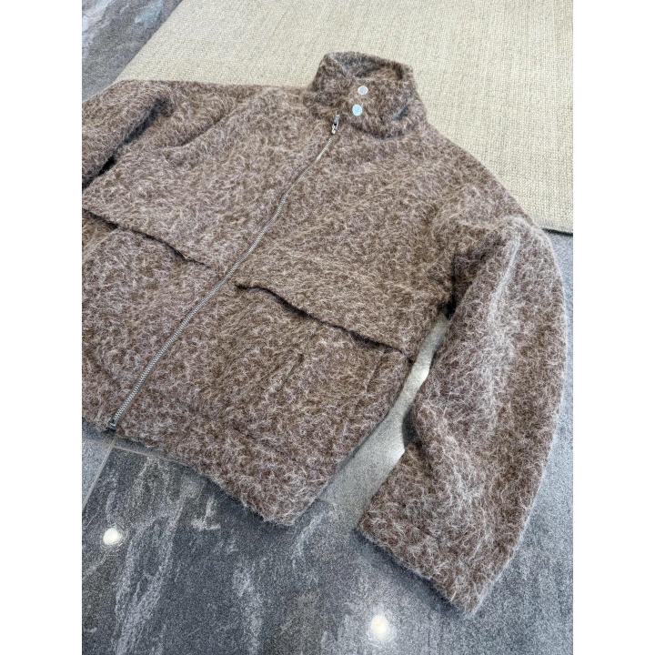 Retro İç Astarlı Kahve Peluş