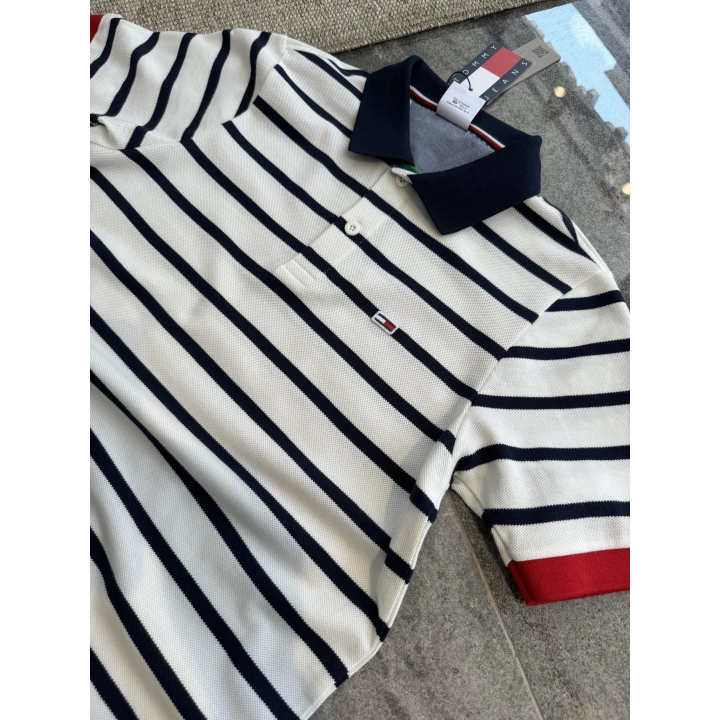 Tommy Hilfiger Beyaz Lacivert Polo Yaka