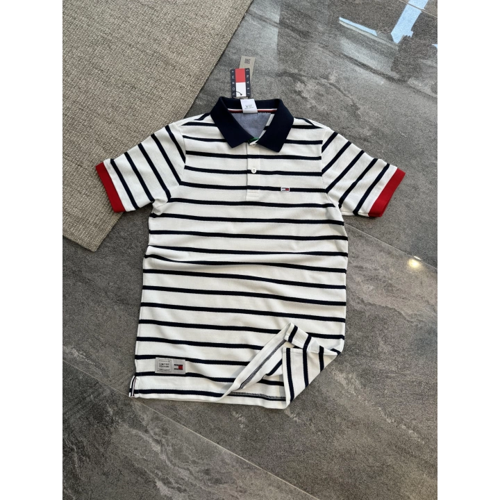 Tommy Hilfiger Beyaz Lacivert Polo Yaka