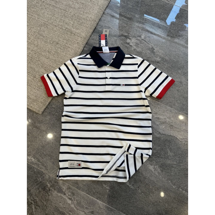 Tommy Hilfiger Beyaz Lacivert Polo Yaka