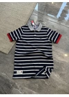 Tommy Hilfiger Lacivert Beyaz Çizgi Polo Yaka