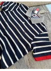 Tommy Hilfiger Lacivert Beyaz Çizgi Polo Yaka