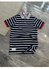 Tommy Hilfiger Lacivert Beyaz Çizgi Polo Yaka