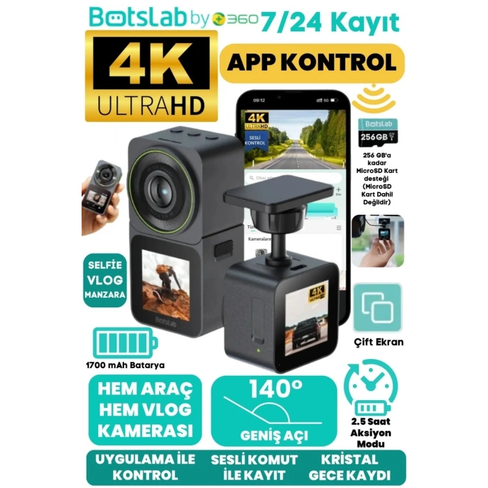 360 Botslab V9H Aksiyon Kamerası