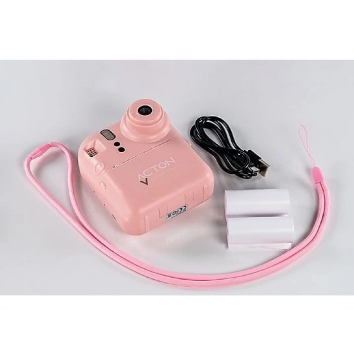 ACTON Şipşak Kağıt Baskılı Dijital Çocuk Fotoğraf Makinesi Pembe