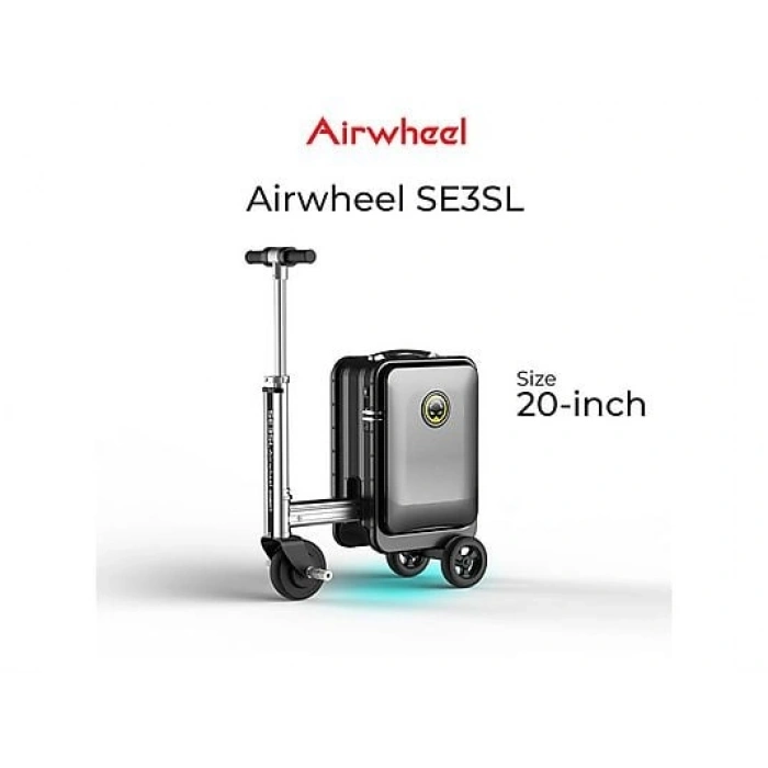AIRWHEEL SE3SL Elektrikli Binilebilir PC ve ABS Scooter Valiz Gri