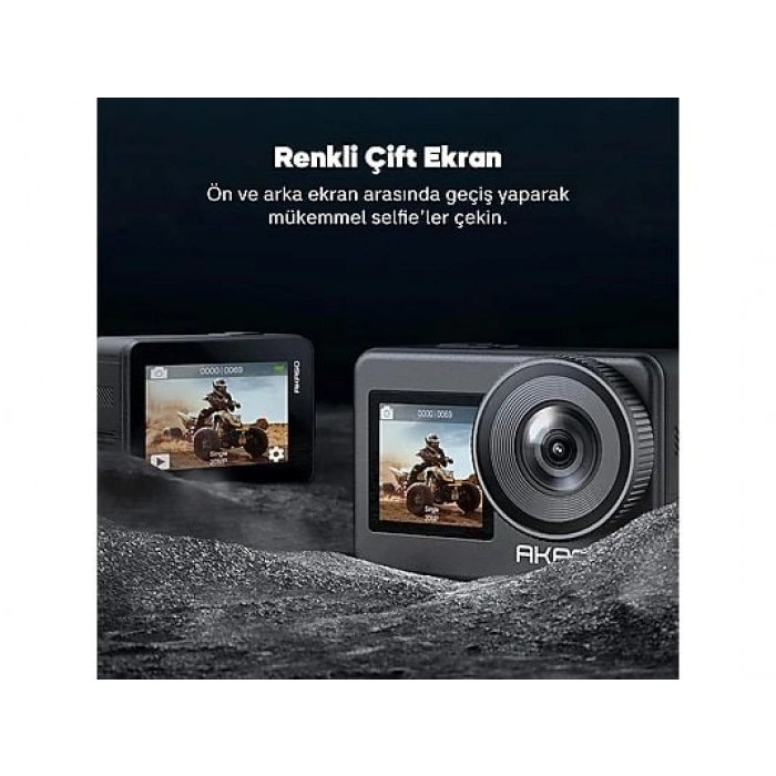 AKASO Brave 7 4K/30FPS 20MP, App Kontrollü, IPX8, Wi-Fi Dual Screen Aksiyon Kamera ve Aksesuar Seti