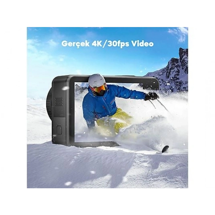 AKASO Brave 7 4K/30FPS 20MP, App Kontrollü, IPX8, Wi-Fi Dual Screen Aksiyon Kamera ve Aksesuar Seti