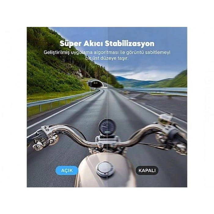 AKASO Brave 8 4K/60FPS 48MP, App Kontrollü, IPX8 Wi-Fi Dual Screen Aksiyon Kamera ve Aksesuar Seti