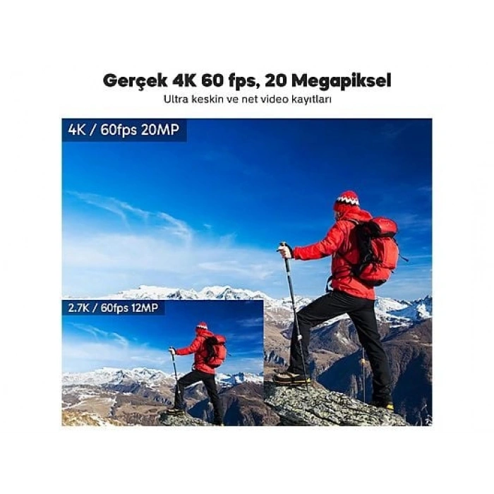AKASO V50 Elite 4K/60FPS 20MP Wi-Fi Aksiyon Kamera ve Aksesuar Seti Siyah