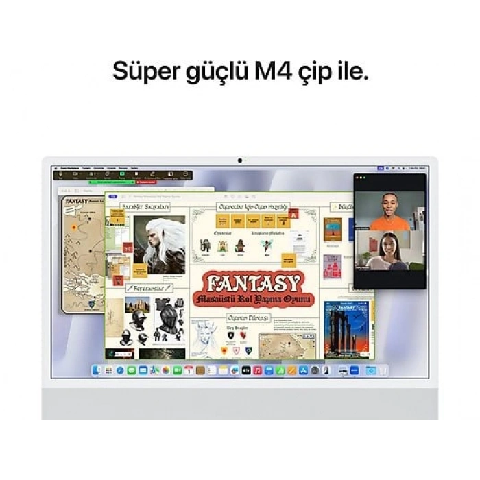 APPLE 24-inch iMac with Retina 4.5K display: Apple M4 chip with 10‑core CPU and 10‑core GPU, 16GB, 512GB SSD - Gümüş