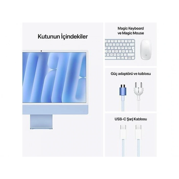 APPLE 24-inch iMac with Retina 4.5K display: Apple M4 chip with 10‑core CPU and 10‑core GPU, 24GB, 512GB SSD - Mavi MD2T4TU/A