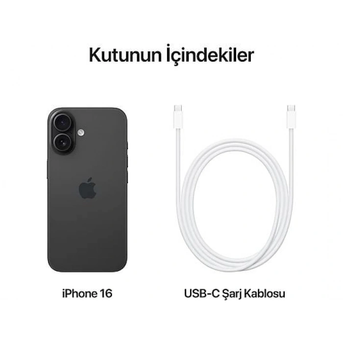 APPLE iPhone 16 128GB Akıllı Telefon Siyah MYE73TU/A