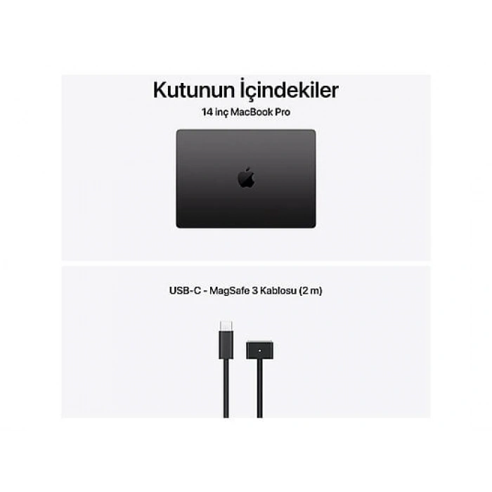 APPLE Macbook Pro/ Apple M5 işlemci/ (10 ÇekirdekCPU-10 çekirdek GPU)/ 16GB Ram/ 1TB SSD/ 14.2/ Space Black MDE14TU/A