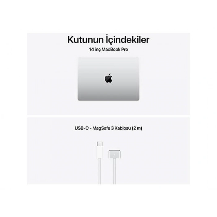 APPLE Macbook Pro/ Apple M5 işlemci/ (10 ÇekirdekCPU-10 çekirdek GPU)/ 24GB Ram/ 1TB SSD/ 14.2/ Silver MDE64TU/A