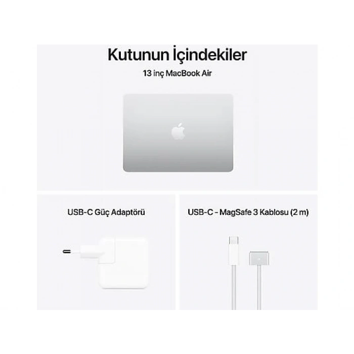 APPLE MC654TU/A/MacBook Air/Apple M4 İşlemci (10 Çekirdek CPU-10 Çekirdek GPU)/24GB RAM/512GB SSD/13.6/Silver