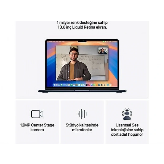 APPLE MC6C4TU/A/MacBook Air/Apple M4 İşlemci (10 Çekirdek CPU-10 Çekirdek GPU)/24GB RAM/512GB SSD/13.6/Midnight
