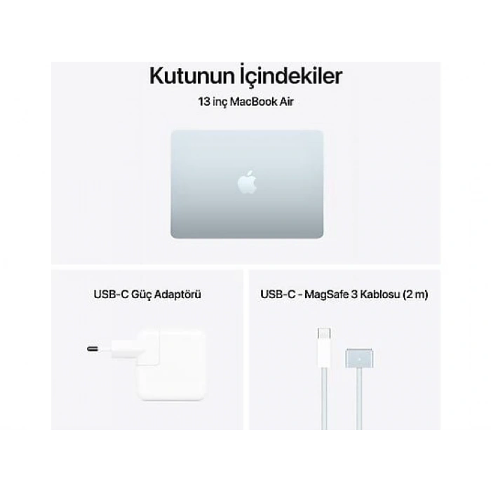 APPLE MC6U4TU/A/MacBook Air/Apple M4 İşlemci (10 Çekirdek CPU-10 Çekirdek GPU)/16GB RAM/512GB SSD/13.6/Sky Blue
