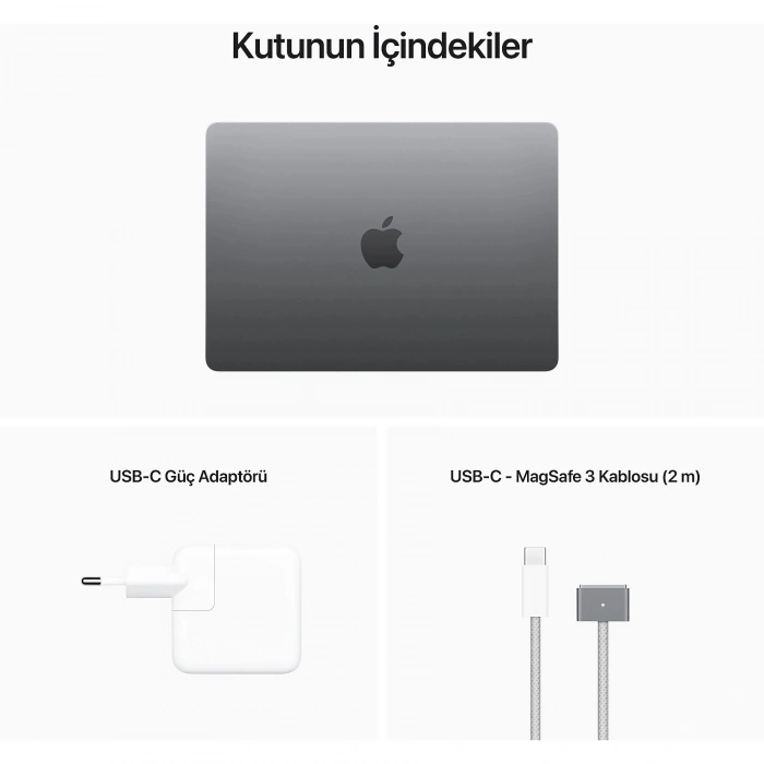 APPLE MC7X4TU/A  Macbook Air/Apple M2 İşlemci/8 Çekirdek CPU-8 Çekirdek GPU/16GB RAM/256GB SSD/13,6/Midnight