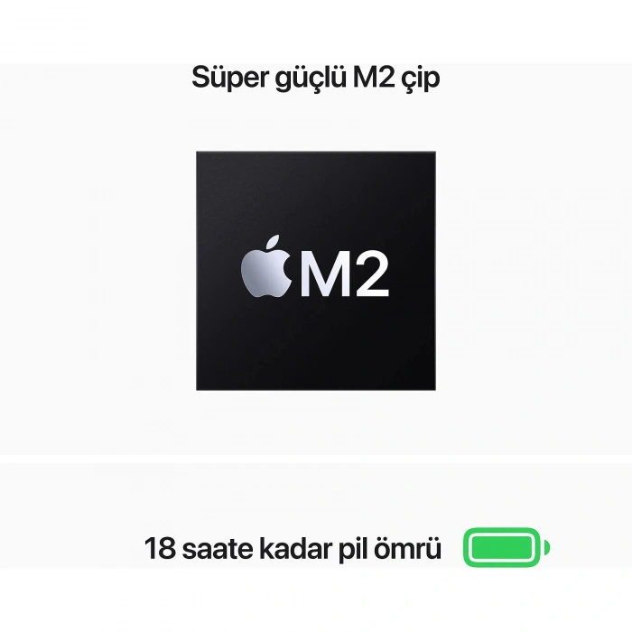 APPLE MC7X4TU/A  Macbook Air/Apple M2 İşlemci/8 Çekirdek CPU-8 Çekirdek GPU/16GB RAM/256GB SSD/13,6/Midnight